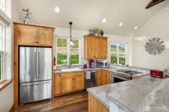 Open Floor plan, large kitchen with Kitchen Aide Appliances