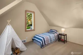 Main Floor sleeping area can fit a King size bed