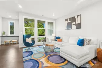 Floor to ceiling windows for lots of light and nice outlook.