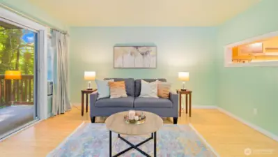 Whether you're watching TV or diving into a good book, this is the spot to unwind - surrounded by forest views and the joy of knowing you own this beautiful home, not your landlord!