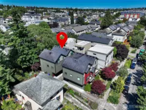 Tucked back from the street, this townhome is private and on a quiet street
