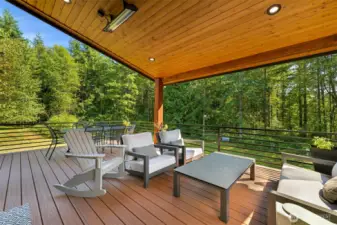 Heated covered deck