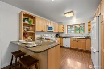 kitchen with eating bar
