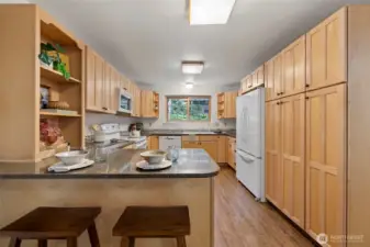 kitchen with eating bar