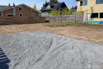 There will be parking available for the lot on the alley. There is also a 2 car garage on the home design that is available from the seller.