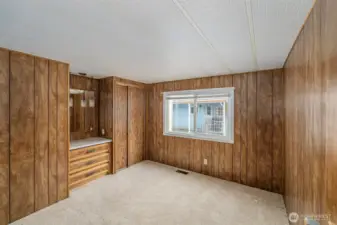 Guest bedroom with builtins