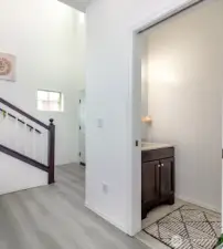 Half bath off entry