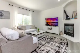 Living area with gas fireplace