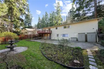 Beautiful, very private backyard with gazebo, oversized patio & established landscaping