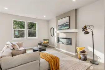 Prewire above mantal of fireplace. Photos are for representational purposes only. Colors and finishes may vary.