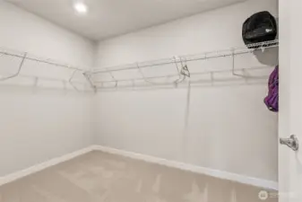 Spacious primary closet! Photos are for representational purposes only. Colors and finishes may vary.