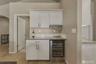 Wine Refrigerator & Bar Area