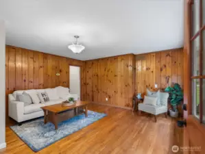 Original hard wood floors in the living room