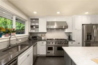 This well designed kitchen has room for the Chef and Sous Chef.