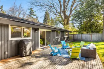 Fully Fenced Private yard is a joy all summer long.