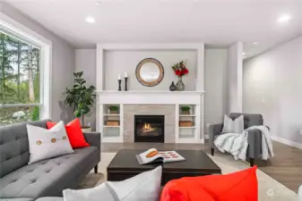 Fireplace with room for oversized TV