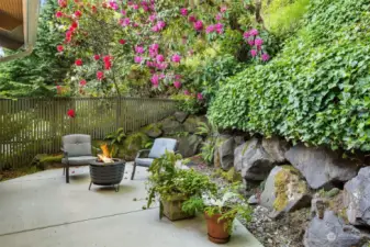 Private backyard patio for outdoor dinners, relaxation or entertaining.