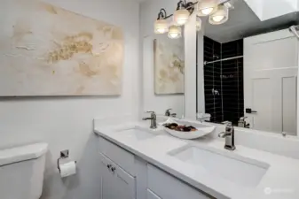 Primary bathroom with a skylight, filling the space with natural light and creating a bright, refreshing atmosphere.