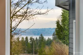 Lake + Mountain View from primary suite!