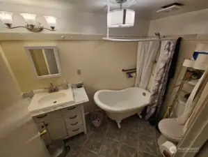 Full bathroom in the garage.