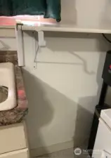 New wall unit with counter has been added in the kitchen of the garage unit.