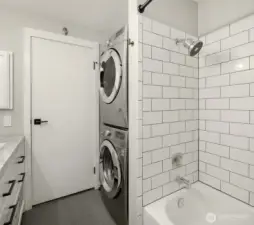 In unit washer and dryer.