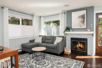 Wood burning fireplace. Chimney sweeping paid for by the HOA.