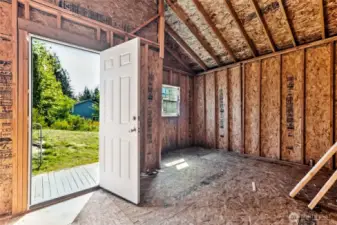 Interior of detached studio/office offers numerous finishing options!