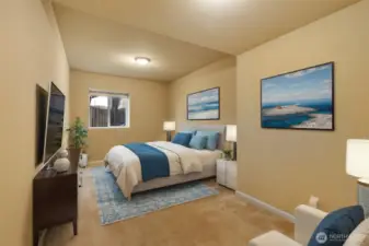 Virtually Staged entry level bedroom/office/flex space