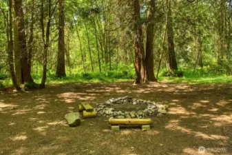 Fire pit for gatherings.