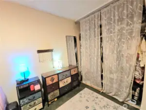 has a spacious closet.