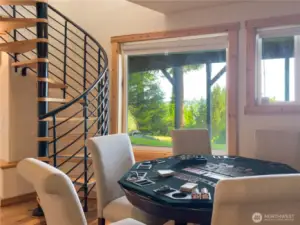 Spiral Staircase from Main Floor to Rec Room/Game Room