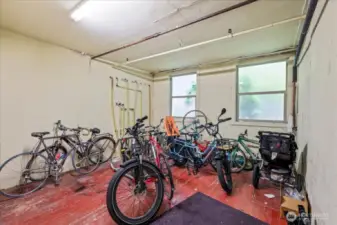 Bike storage area nearby, on same floor, just down the hallway