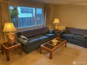 Family room is comfortable and warm. Perfect place for to holiday decorations or gatherings.