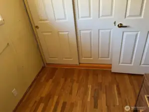 3rd Bedroom has hardwood floors and 6 panel doors on closet.