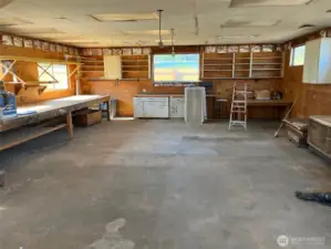 Back side of Shop with Work Bench on the left.