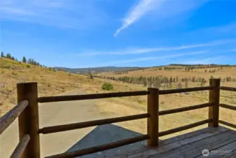 Soak in the view with your morning coffee, with this balcony off the primary bedroom