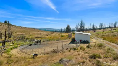 Newly installed horse stable and pen