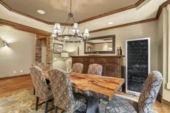 The solid wood buffet is included.