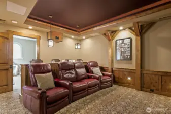 The entertainment wing of the home features a theater room Dolby 5.1 surround sound.