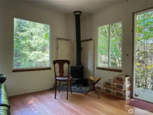 Woodstove to keep you cozy warm on winter nights.