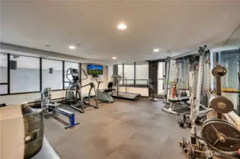 An exercise room located on the 2nd floor to keep in shape.