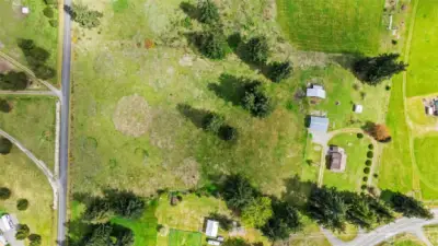 Bald Hill Rd is in the front. The property extends all of the way to the side street on the left in this photo (119th ave SE)