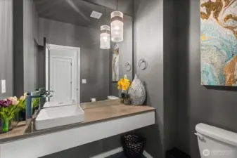 Hallway powder room for guests and visitors