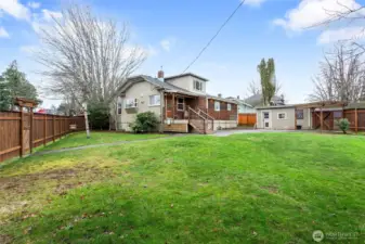 Fenced backyard