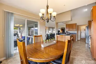 Dining leads out to covered patio