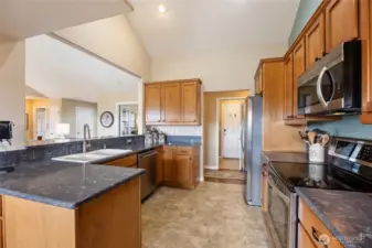 Kitchen with updated counters and appliances