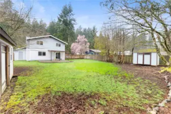 Two large sheds are included for all your storage needs.