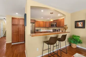 Nice cozy kitchen with 2 pantry areas.