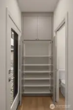 Bonus storage just off the kitchen—perfect for your pantry, utility items, or all the grocery runs.